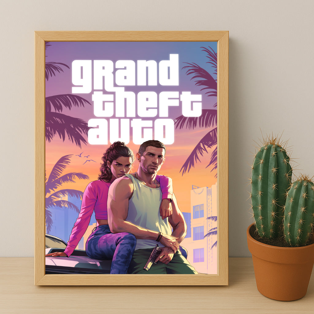 Poster Grand Theft Auto VI - Jason & Lucia