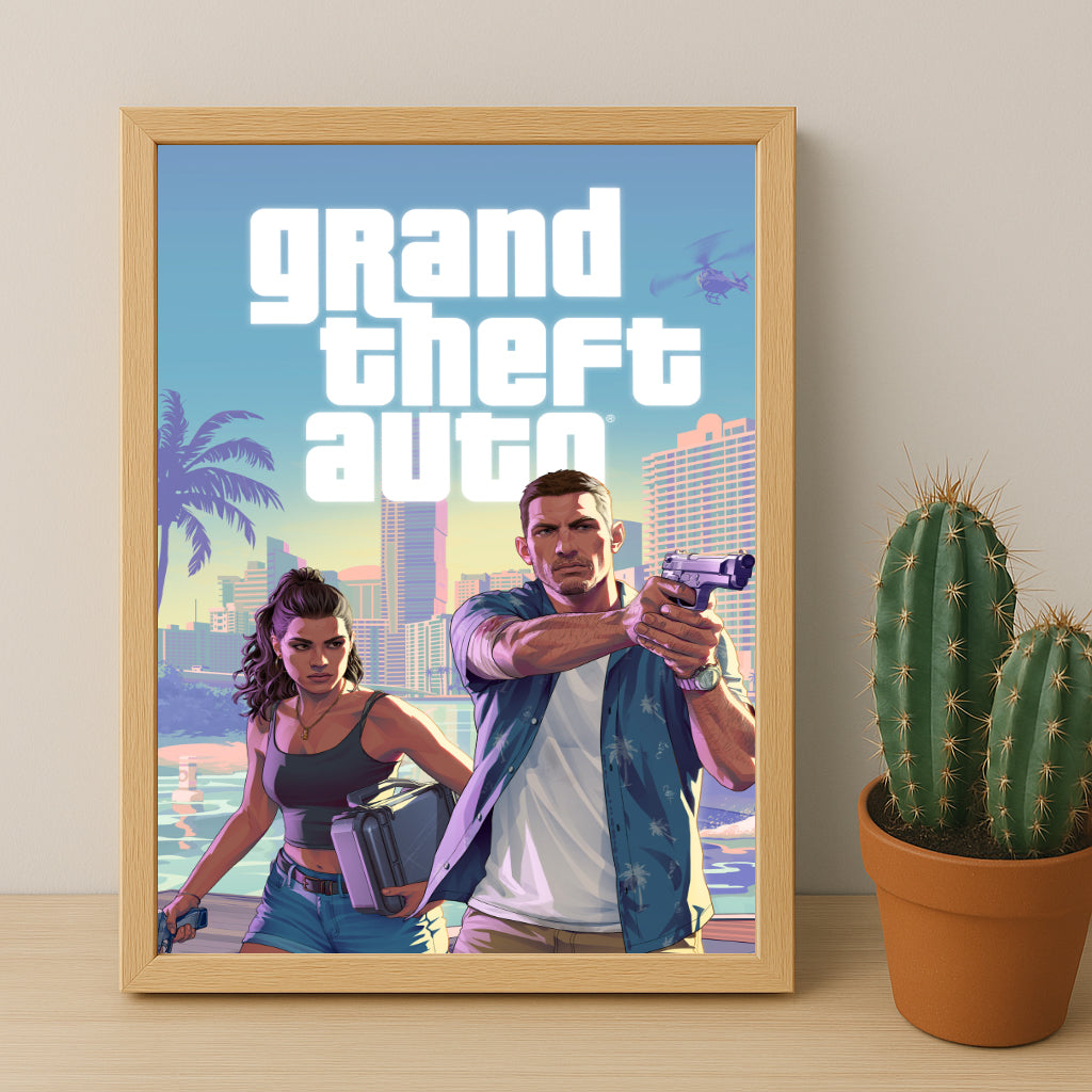 Poster Grand Theft Auto VI - Jason et Lucia