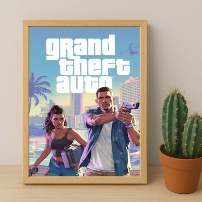 Poster Grand Theft Auto VI - Jason et Lucia