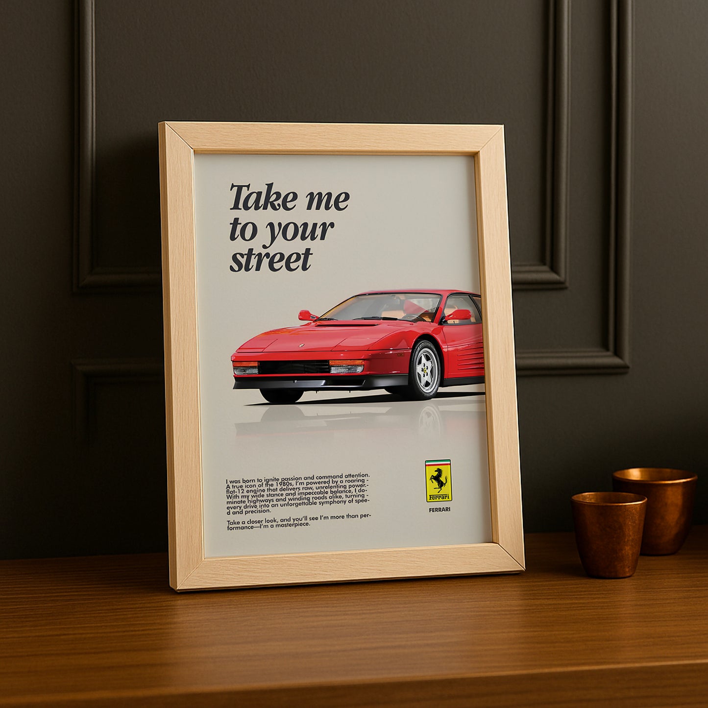 Cadre photo Ferrari Take me to your street
