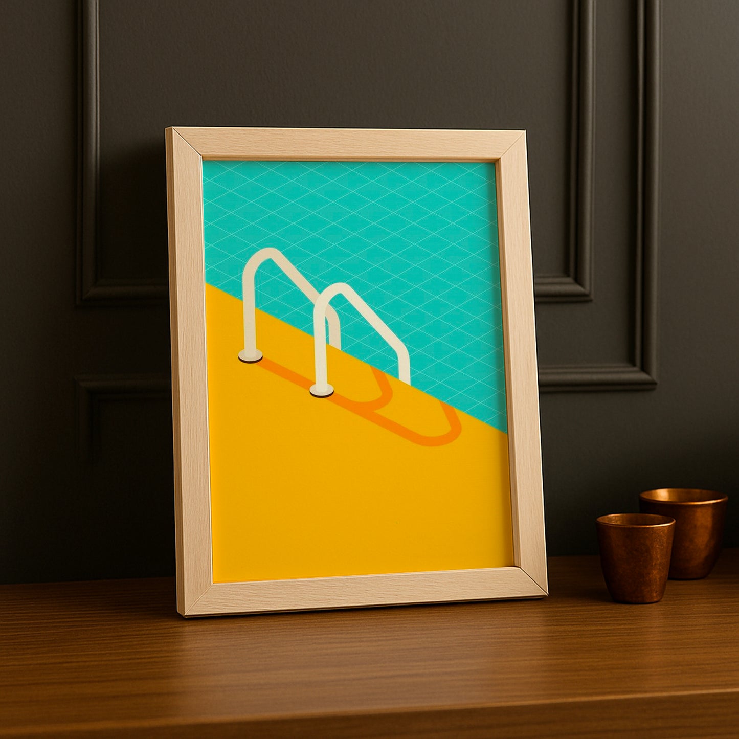 Cadre Photo Natation - Escalier de piscine