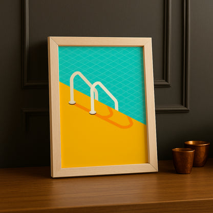 Cadre Photo Natation - Escalier de piscine