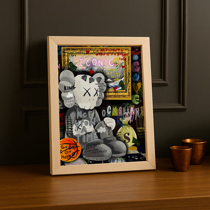 Cadre photo Kaws - Graffiti Iconic