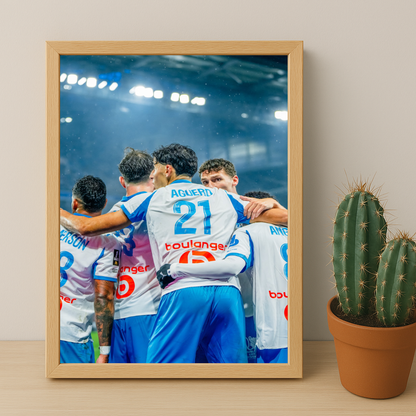 Poster encadrée Olympique de Marseille - Aguerd célébration