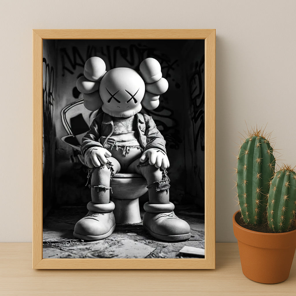 Cadre photo Kaws - Toilette