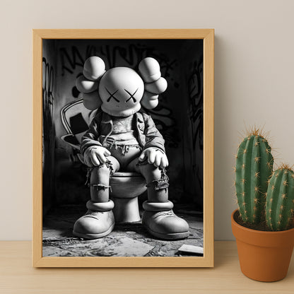 Cadre photo Kaws - Toilette