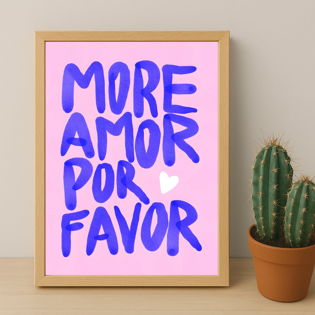 Cadre photo Citation - More Amor Por Favor Purple