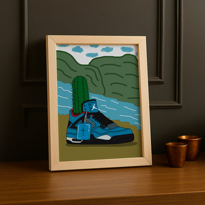 Cadre photo Air Jordan Cactus Jack Bleu