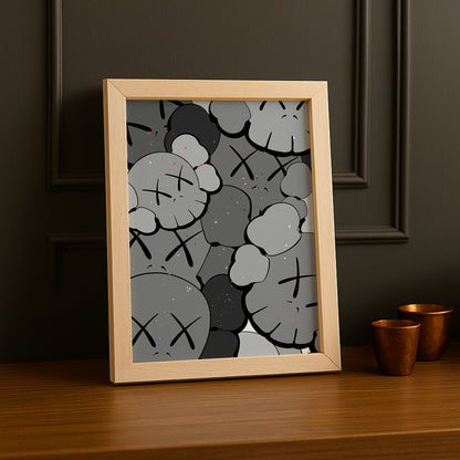 Cadre photo Kaws Gris