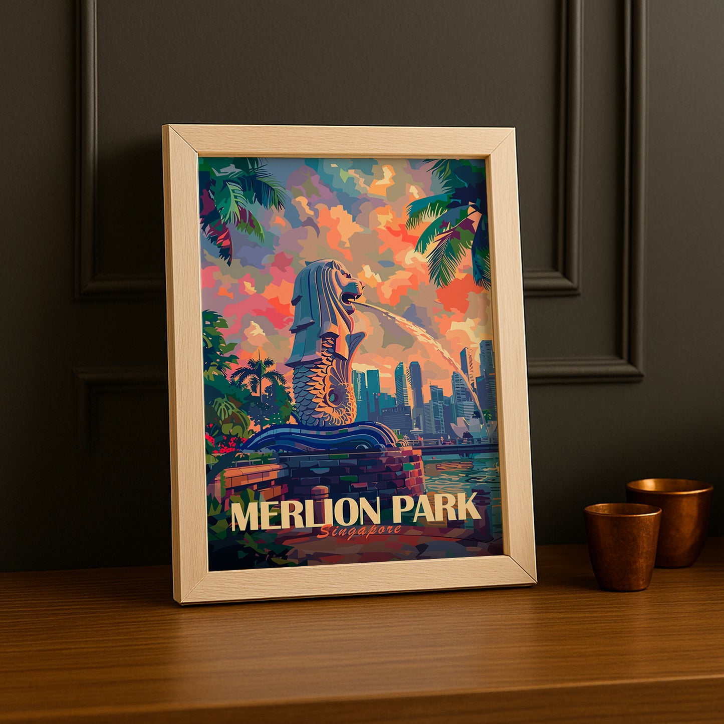 Cadre photo Merlion Park Singapore