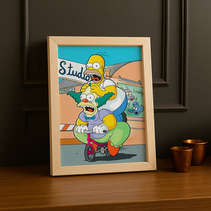 Cadre Photo Les Simpsons - Homer Simpson et Krusty le Clown