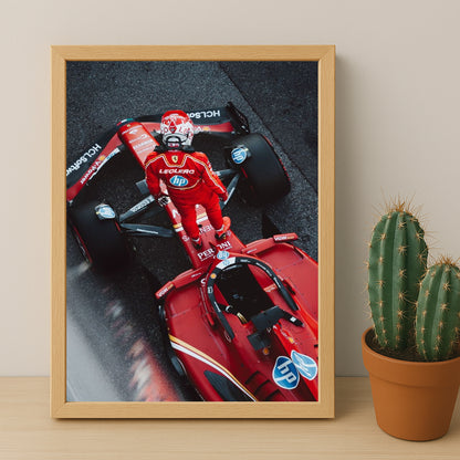 Poster encadrée Formule 1 - Leclerc