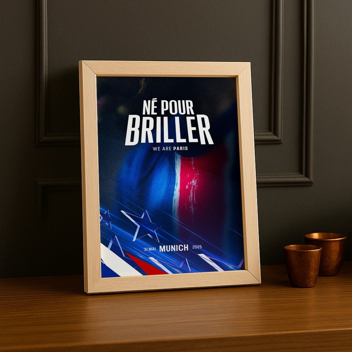 Cadre photo Paris Saint-Germain Né pour briller