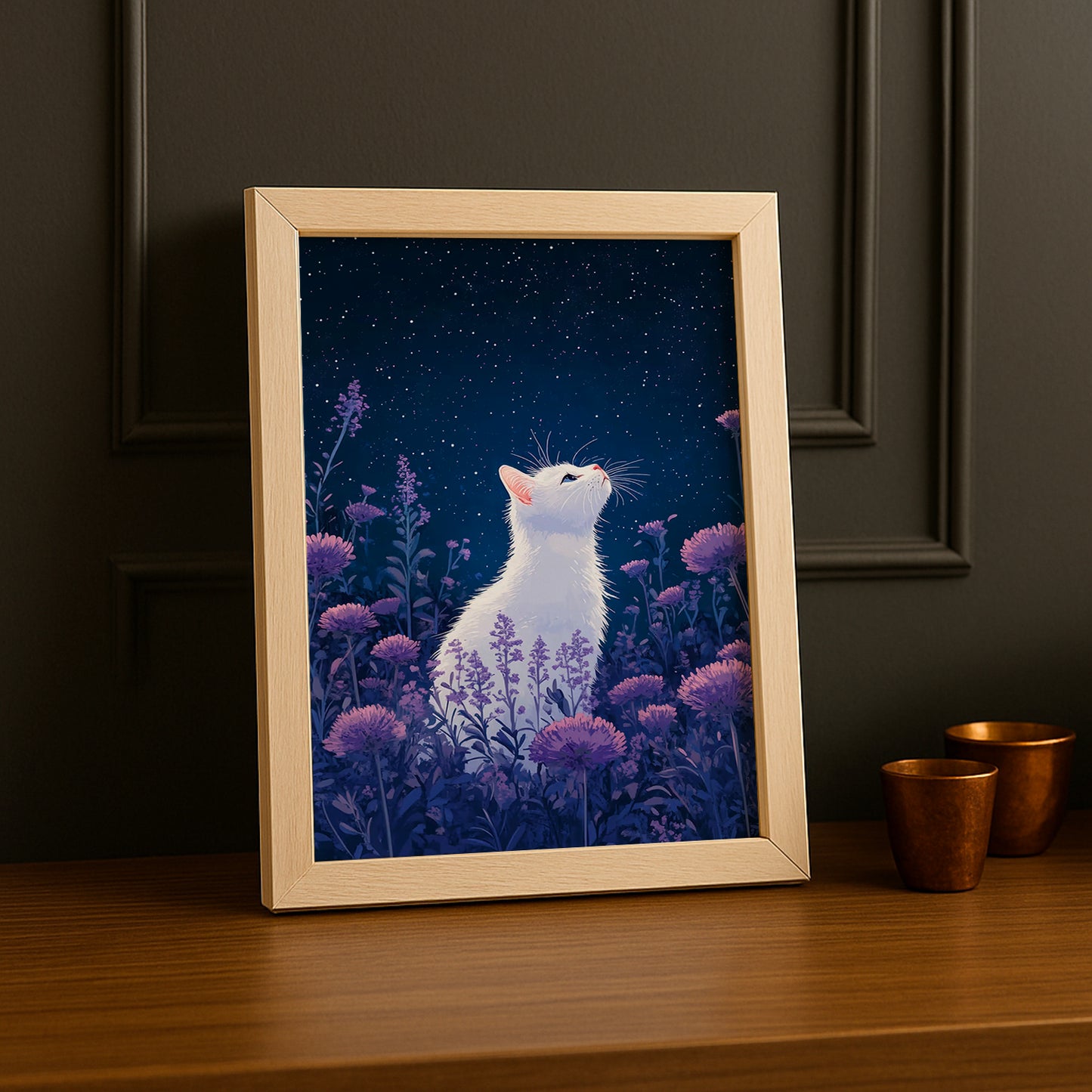 Cadre Photo Chat - White cat