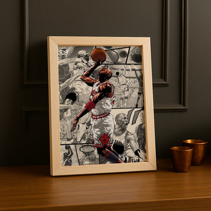 Cadre photo NBA - Michael Jordan Bande Dessinée