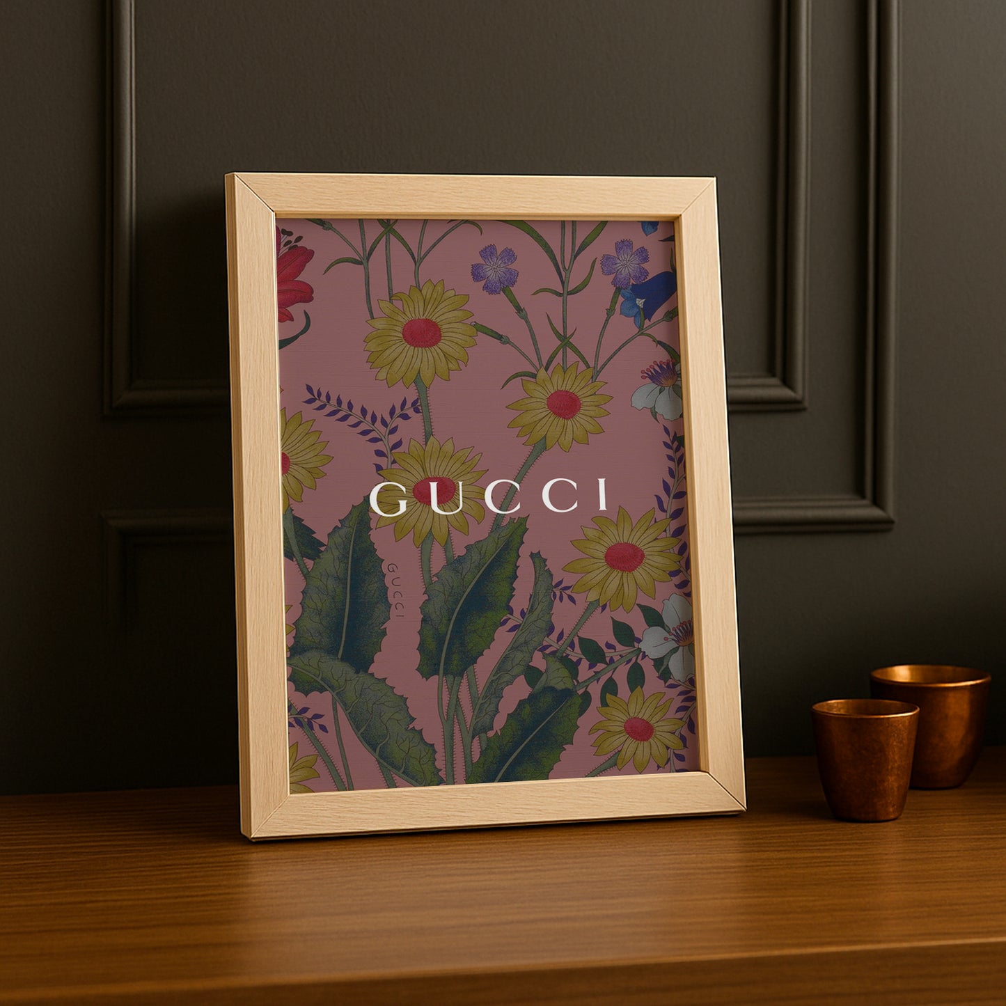 Cadre Photo Gucci - Dessin de fleurs