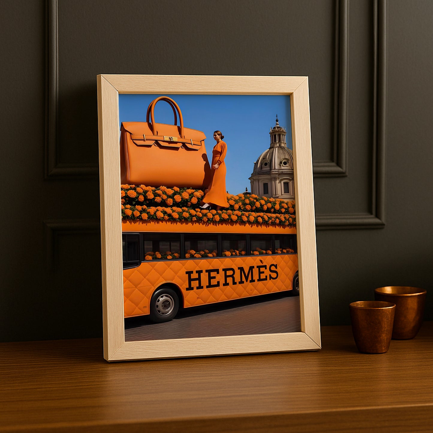 Cadre photo Hermès - Bus Orange