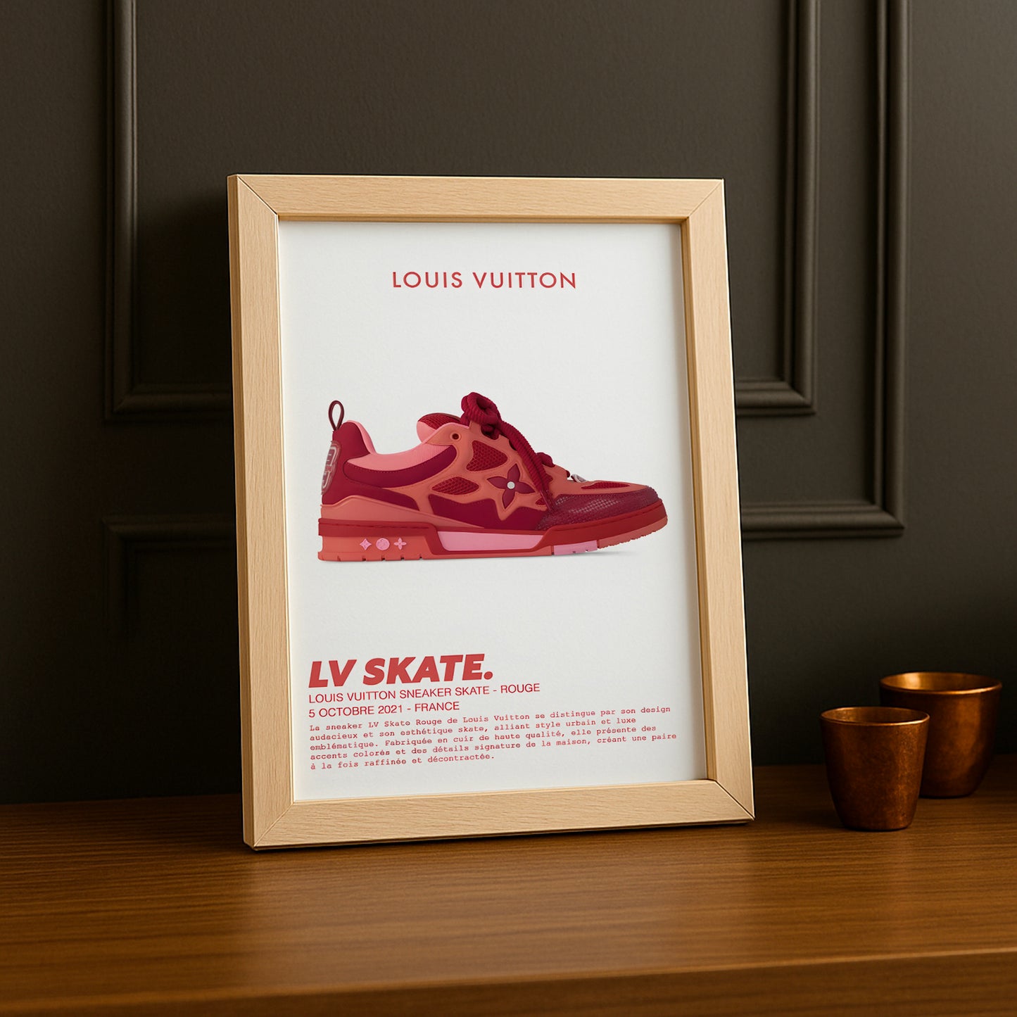 Cadre photo Louis Vuitton Sneaker Skate Rouge