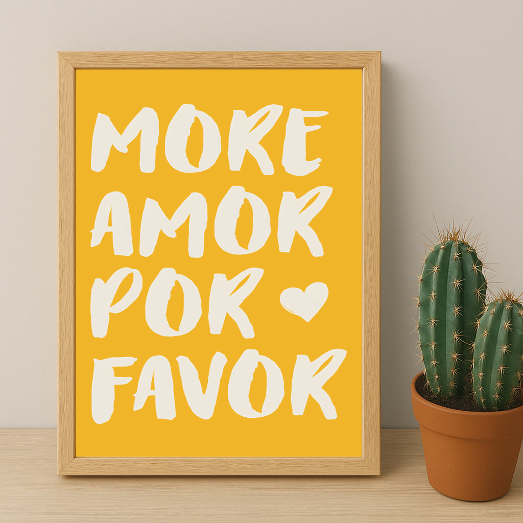 Cadre photo Citation - More Amor Por Favor Yellow