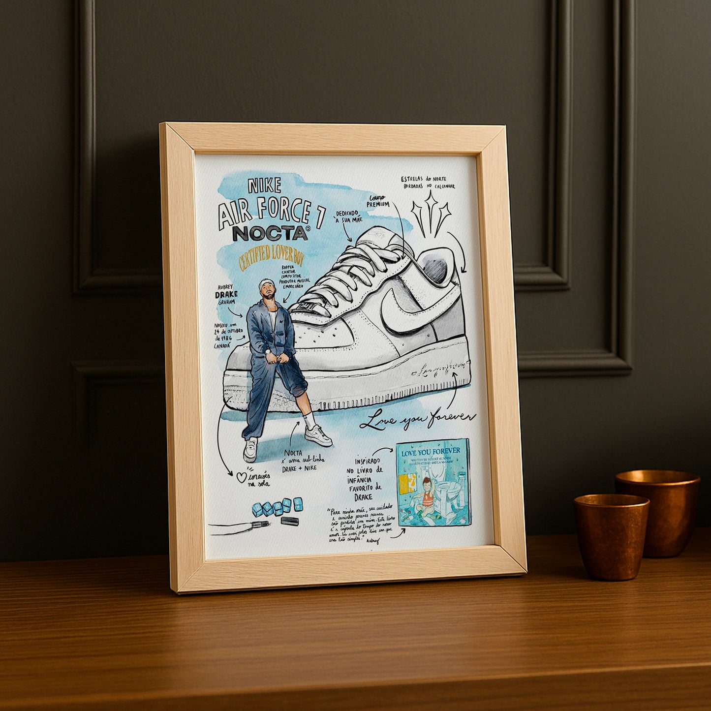 Cadre photo Nike Air Force 1 x Nocta Illustration