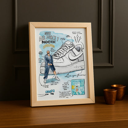 Cadre photo Nike Air Force 1 x Nocta Illustration