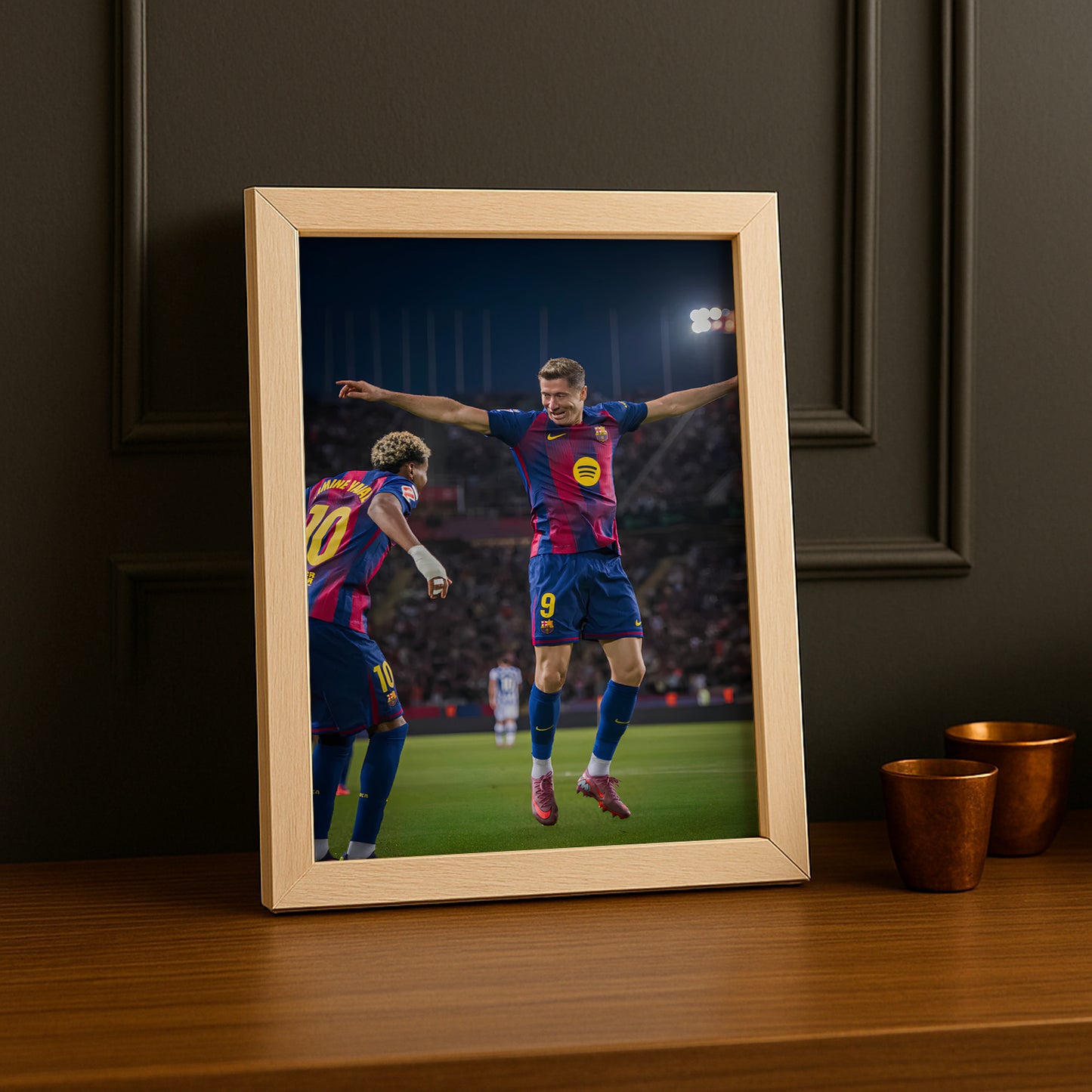Poster encadrée FC Barcelone - Lewandowski x Yamal