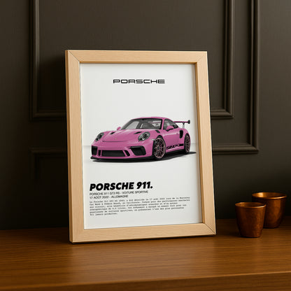 Cadre photo Porsche 911 GT3 RS Rose