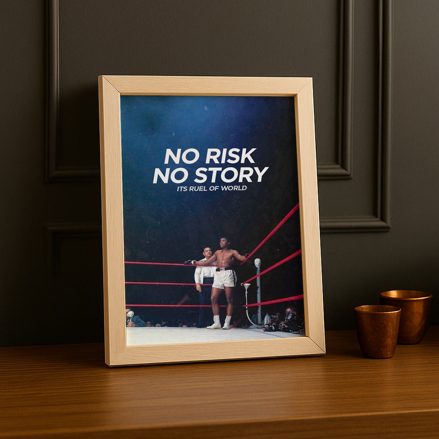 Cadre Photo Boxe - Muhammad Ali "No Risk No Story"