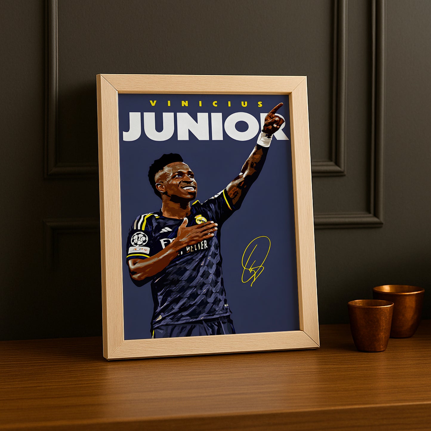 Cadre Photo Vinicius Jr Real Madrid – Affiche HD Encadrée Papier Premium