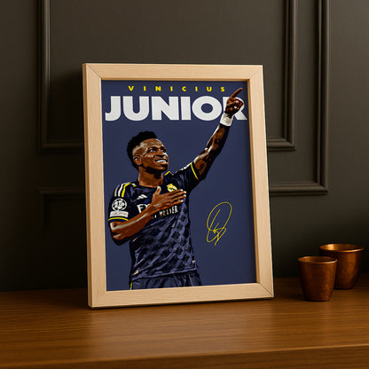 Cadre Photo Vinicius Jr Real Madrid – Affiche HD Encadrée Papier Premium