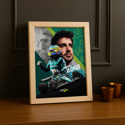 Cadre photo Fernando Alonso Formule 1