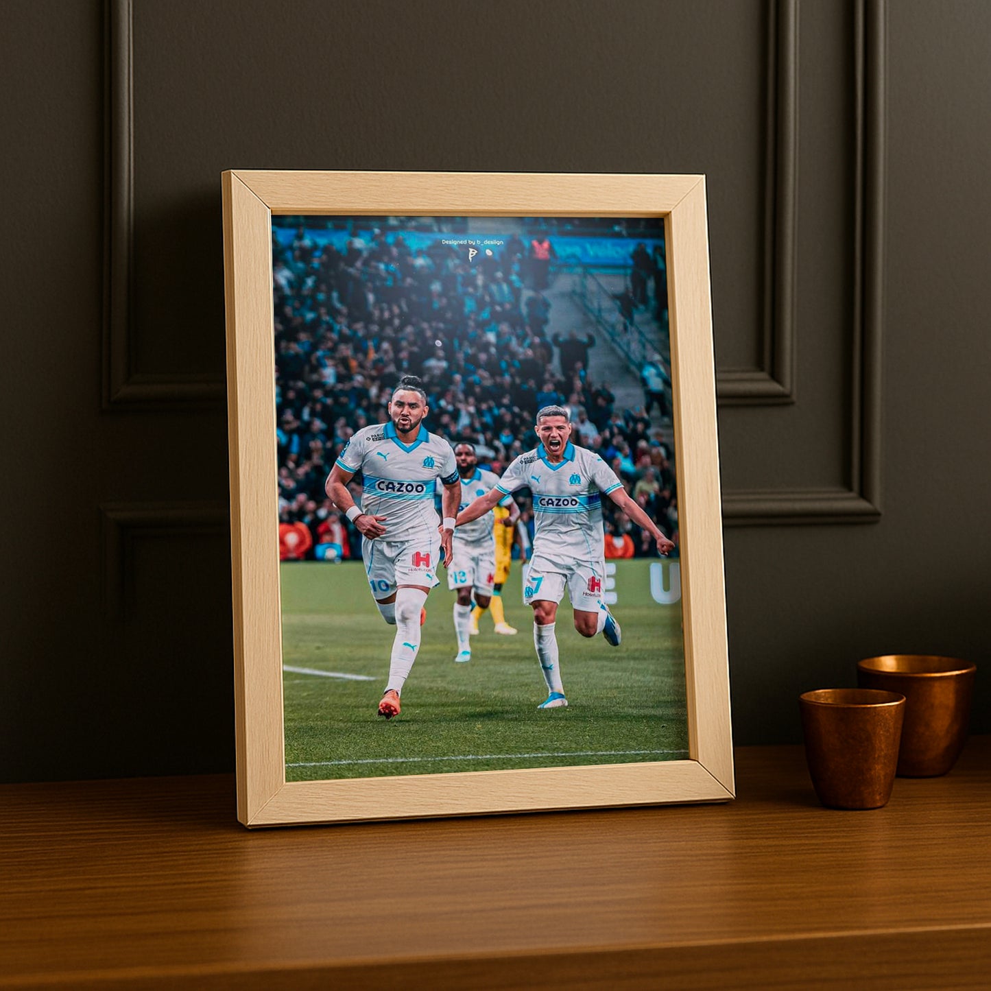 Poster encadrée Olympique de Marseille - Dimitri Payet Célébration