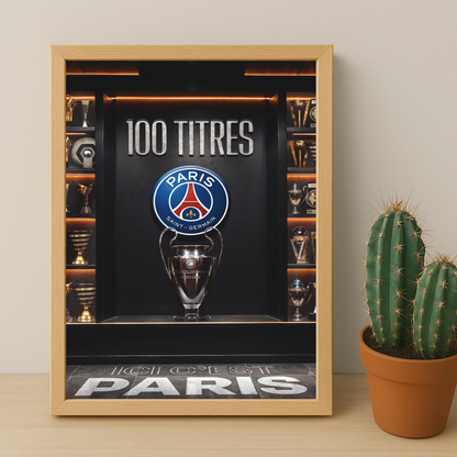 Cadre photo 100 Titres Paris Saint-Germain Ligue des champions