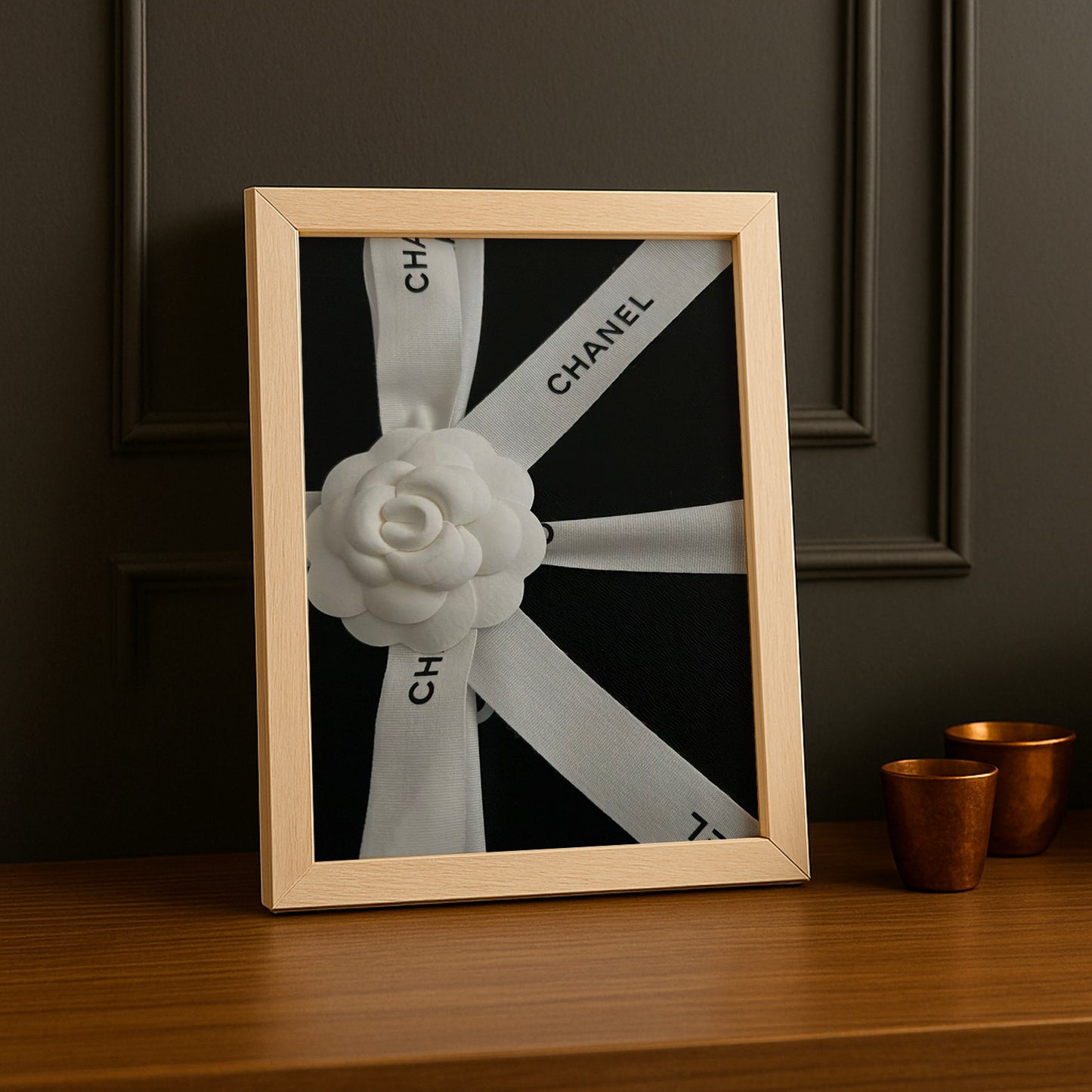 Cadre photo Chanel - Ruban blanc