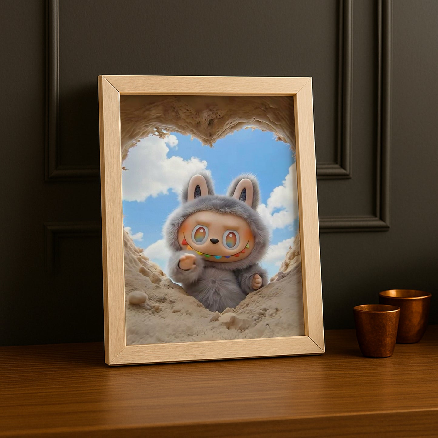 Poster Labubu - Coeur de sable