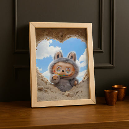 Poster Labubu - Coeur de sable