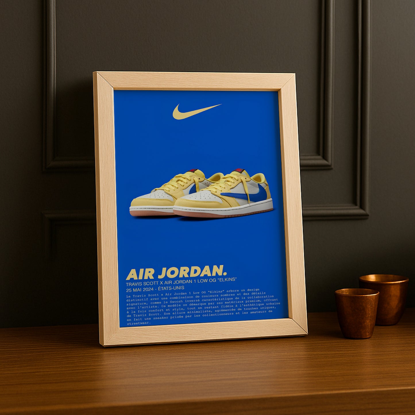 Cadre photo Travis Scott x Air Jordan 1 Low OG Elkins