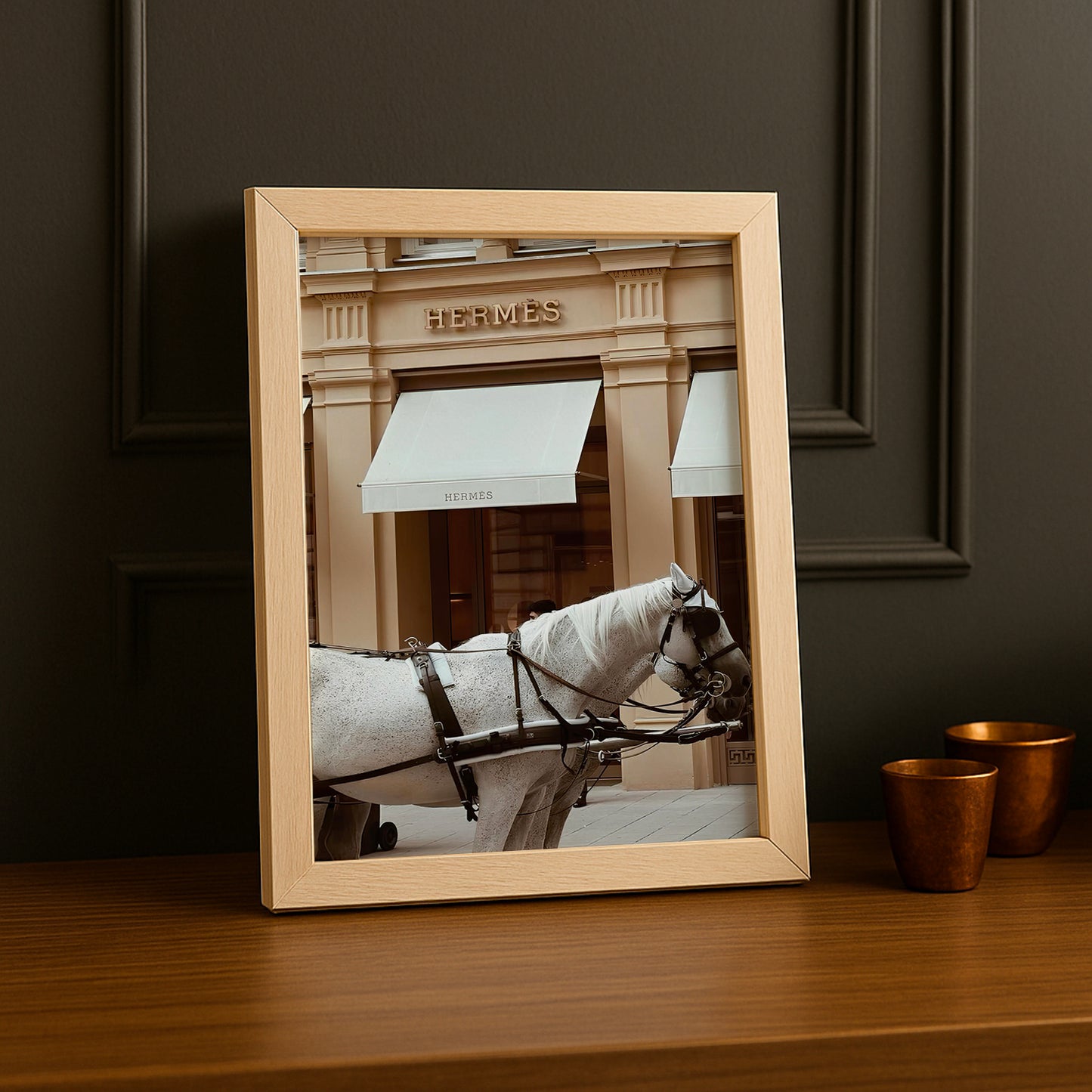 Cadre photo Hermès - Chevaux Blanc