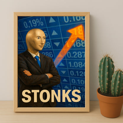 Cadre photo Motivation - Stonks meme