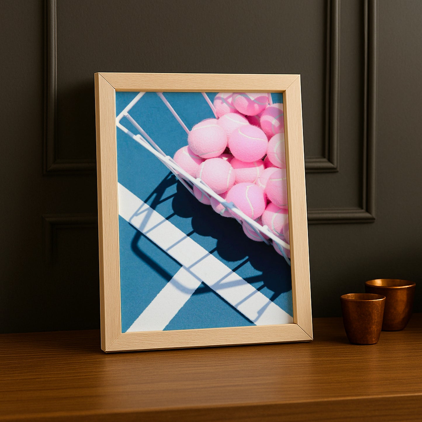 Cadre photo Tennis - Balle de Tennis Rose