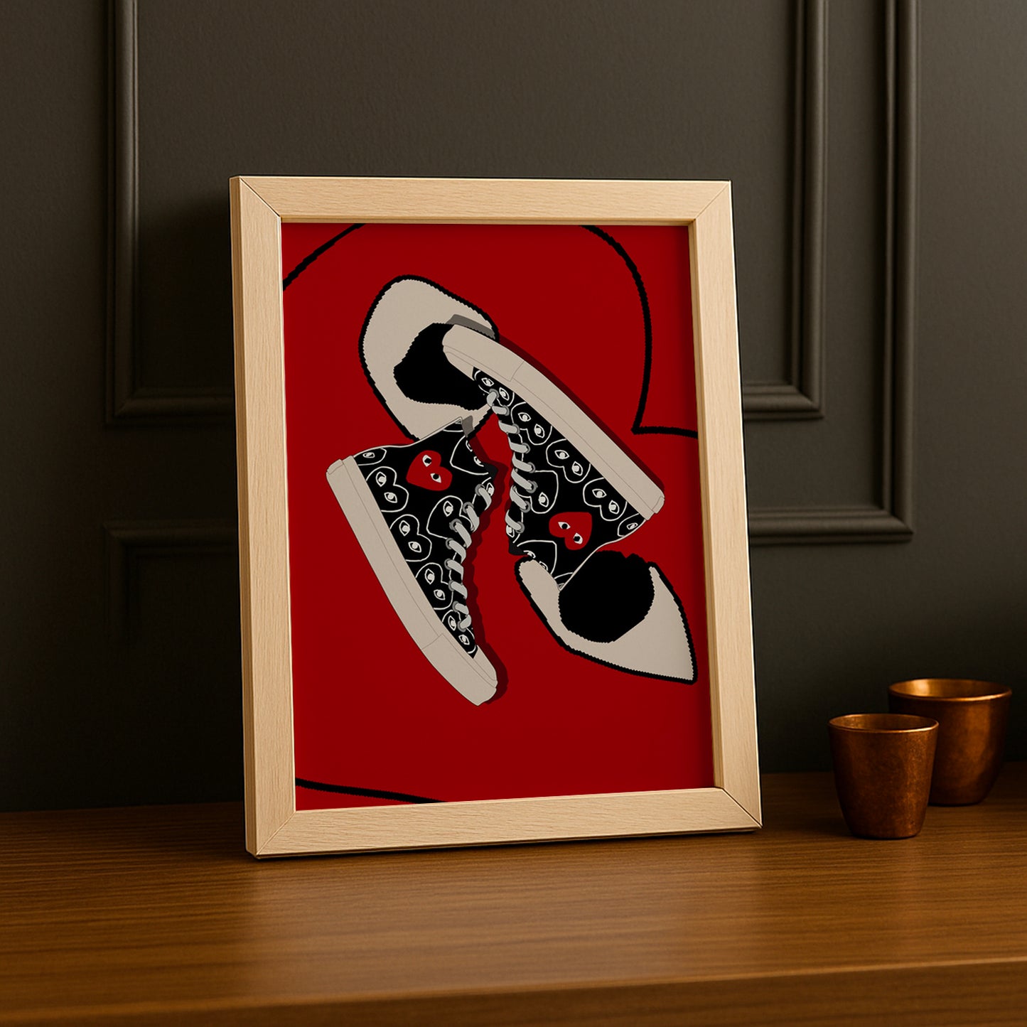 Cadre photo Comme Des Garçons converse coeur