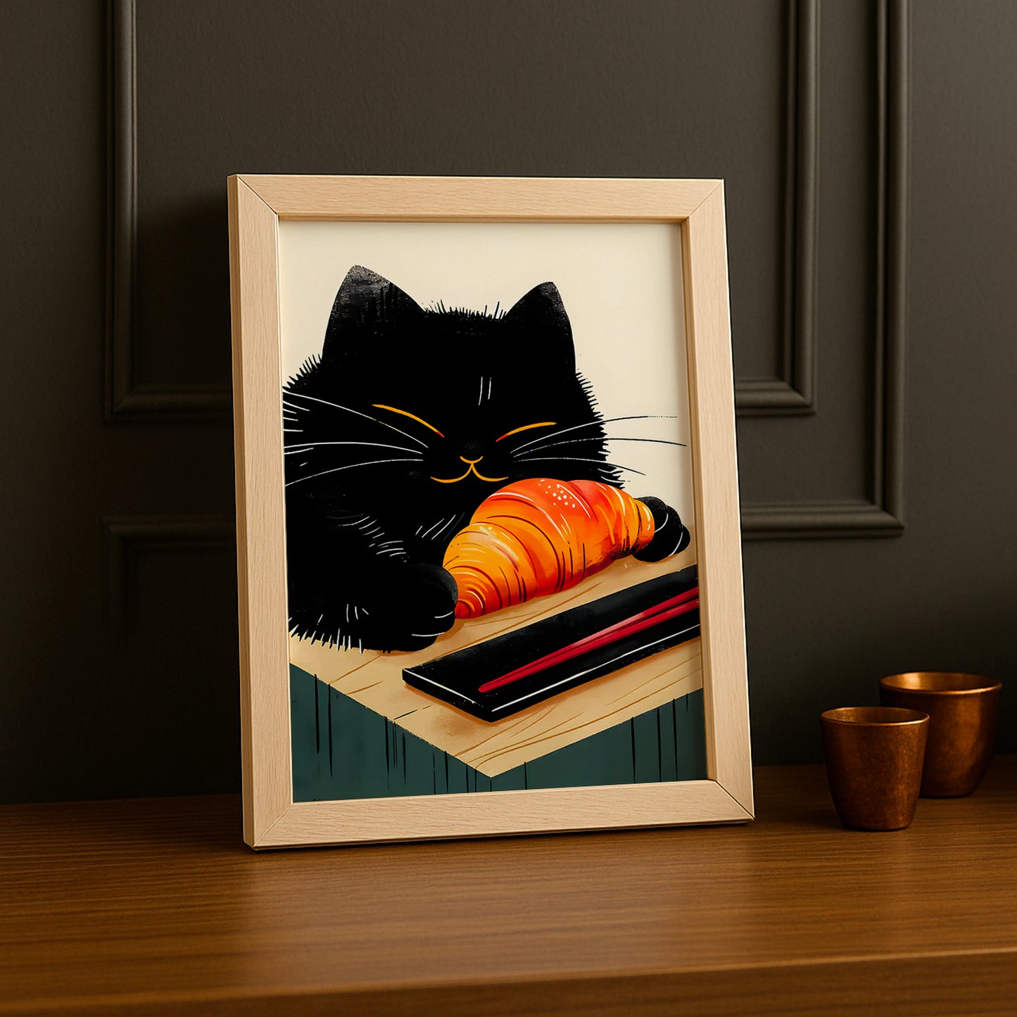 Cadre Photo Chat - Croissant