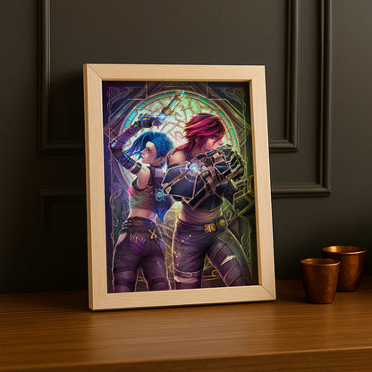 Cadre photo Vi x Jinx Arcane