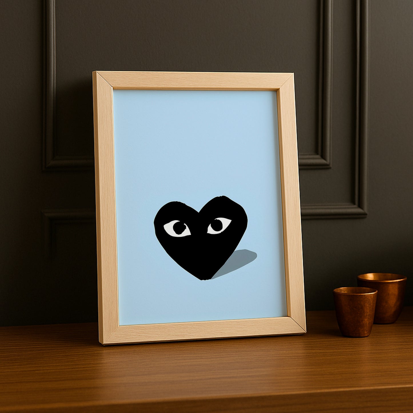 Schwarzer Herz-Fotorahmen von Comme Des Garçons 