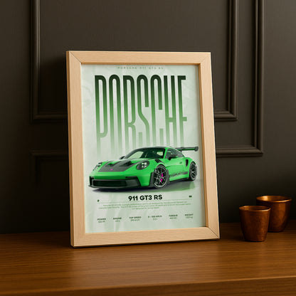Cadre photo Porsche GT3 RS 911 vert