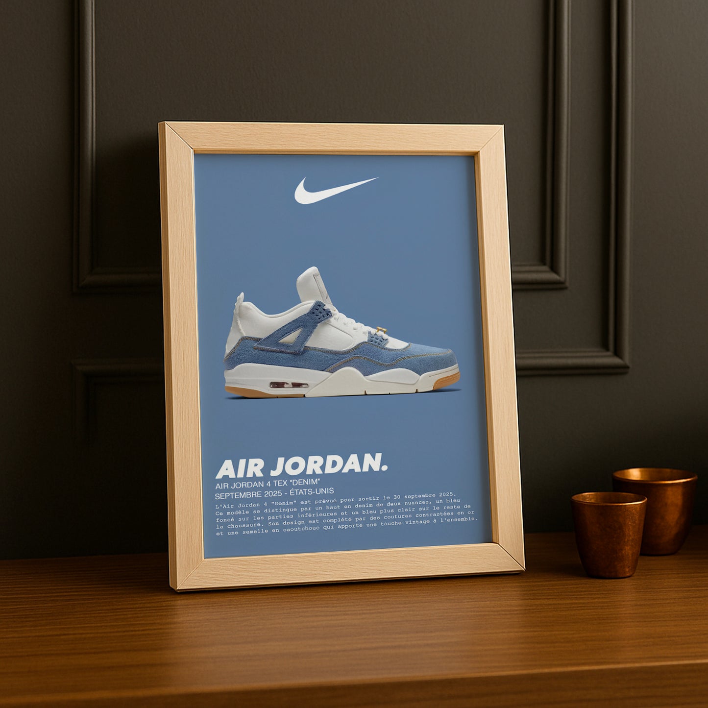 Air Jordan 4 Retro Tex Denim Bilderrahmen 