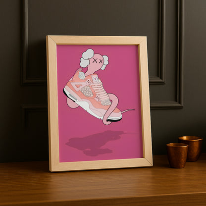 Cadre photo Air Jordan 1 Kaws Rose