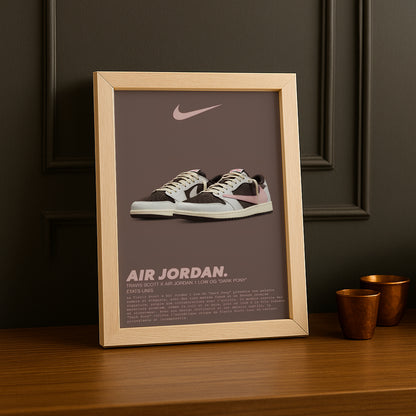 Cadre photo Travis Scott x Air Jordan 1 Low OG Dark Pony