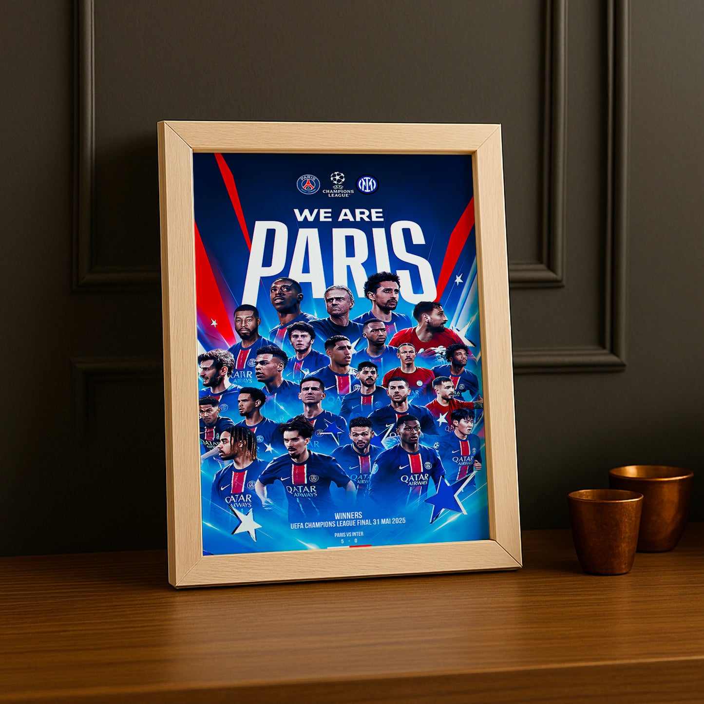Cadre photo Paris Saint-Germain Champion LDC