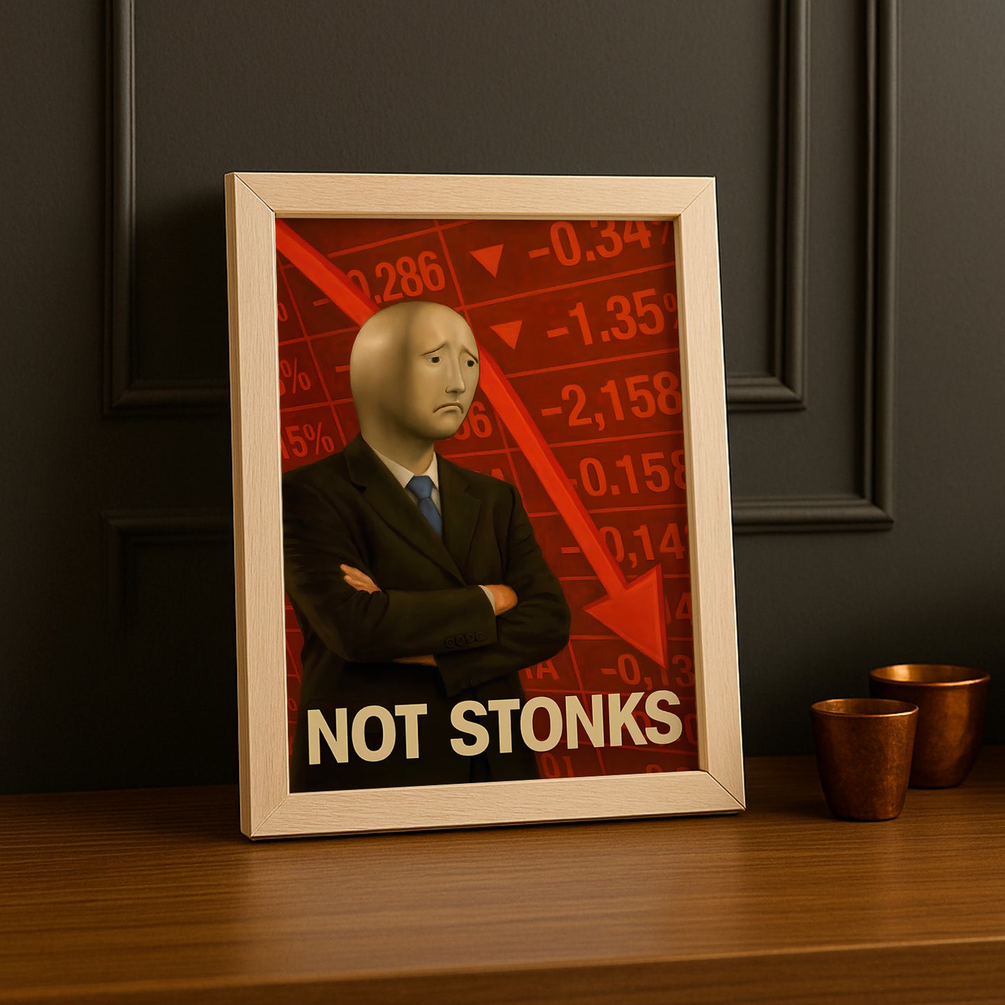 Cadre photo Motivation - Not Stonks meme
